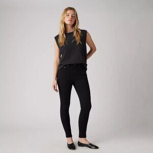 Levi's 721 High Rise Stellar Stretch Skinny Stay Dark Black Jeans